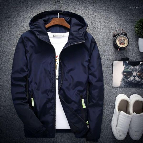 

men's windbreakers jacket men hoodie coats stylish fashion men women hooded thin windbreaker zipper coat outwear fit1, Black;brown