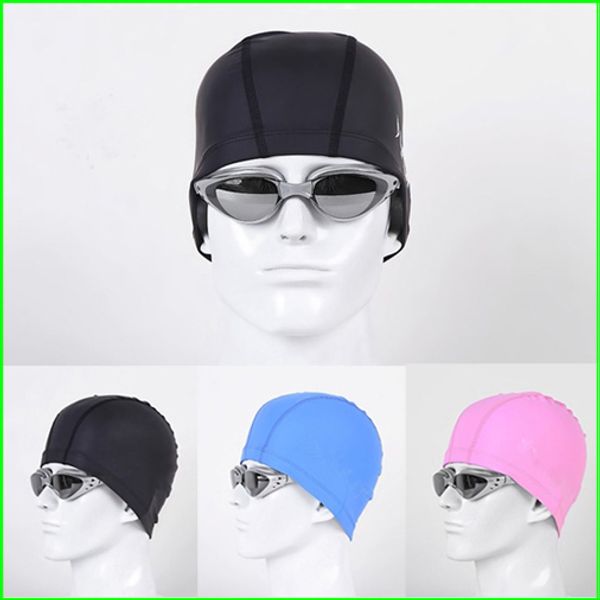 

sc03s men and womenpu waterproof swimming cap sports caps two size for choosing
