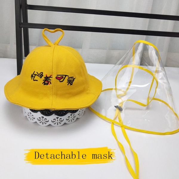 

new anti-spitting kids boys girls bucket hat print cute summer children's adjustable fisherman hat protective fishing cap #15