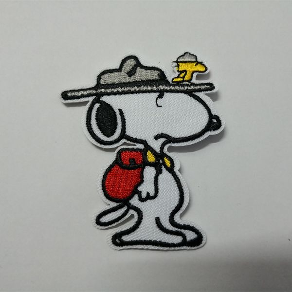 

snoopy the dog iron on embroidered cartoon patch shirt kids gift baby shirt bag trousers coat decorate, Black