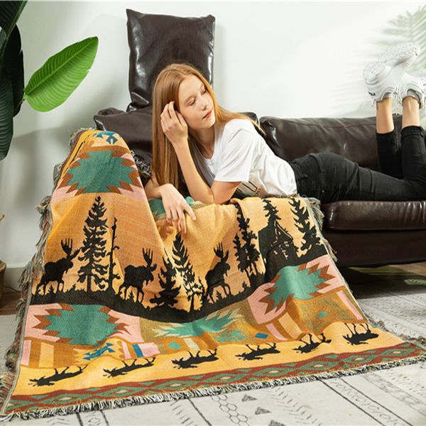 

american fawn throw blanket backrest towel tapestry sofa covers cobertor dust cover air conditioning geometric bed blankets