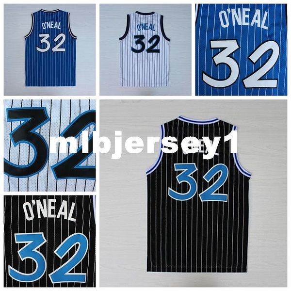 

oneal jersey, 32 oneal retro basketball jerseys,white blue black stripe ,embroider logos, size:s-xxl ncaa college, Black;blue