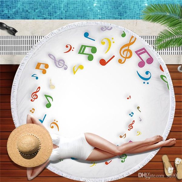 

digital printing sunshade bath towel superfine fiber yoga mat note beach towels circular originality swimming shawl non fading 29am a1