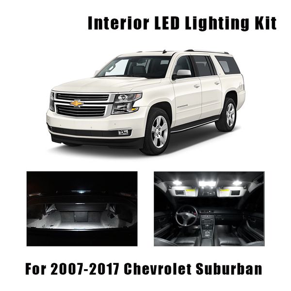 

14pcs white led light ceiling bulbs interior kit fit for 2007-2015 2016 2017 suburban tahoe map license plate lamp
