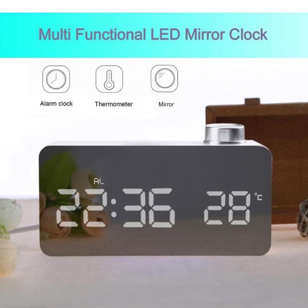 

ts-s51 led mirror alarm clock multifunction digital electronic with temperature