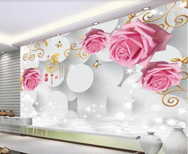 

3d wallpaper custom p murals quietly elegant popular warm romantic rose 3d tv background wall decor wall art pictures