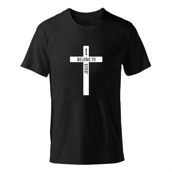 

fashion t shirt mens cross jesus 100% cotton t-shirts summer tee male boy skate tshirt short sleeve christian faith print, White;black