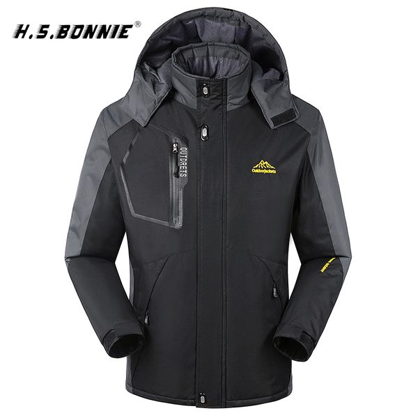 

зима parka мужчина windbreak плюс бархатного толстого теплой ветрозащитных шубы мужского капюшона анорака куртки мужских пальто шинель, Tan;black