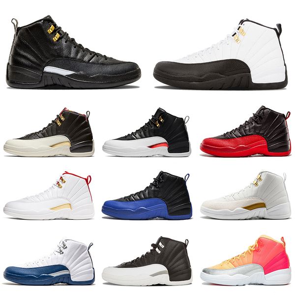 

wholesale designer basketball shoes 12s the master taxi trainer jumpman 12 cny reverse ovo white punch off youth sport sneakers, White;red