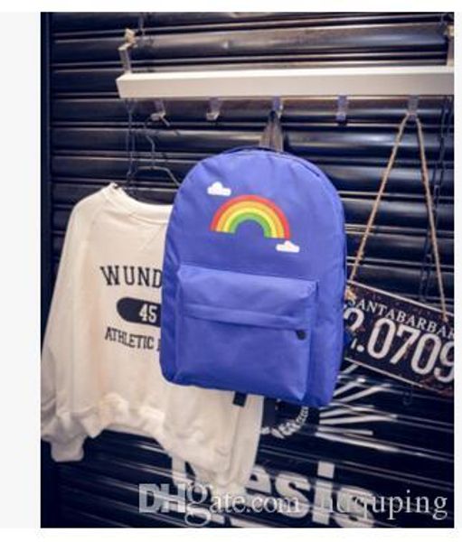 

rainbow backpack style school bag colorful arc daypack nice schoolbag outdoor rucksack sport day pack backpacking the dark clouds