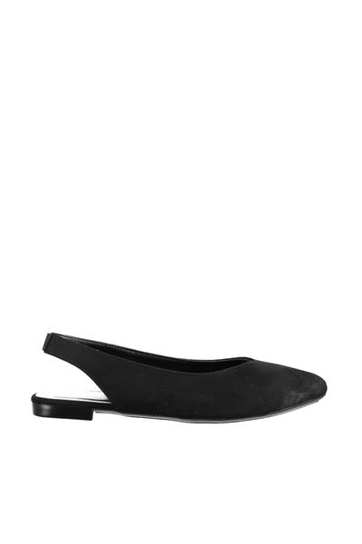 

trendyol black suede women ballerina takaw20be0012