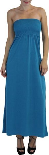 

tobeinstyle women's smocked long maxi strapless dress, Black;gray
