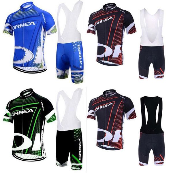 

2020 orbea team cycling short sleeves jersey (bib )shorts sets men summer breathable padded bib short sleeves bib suit c2610, Black;red