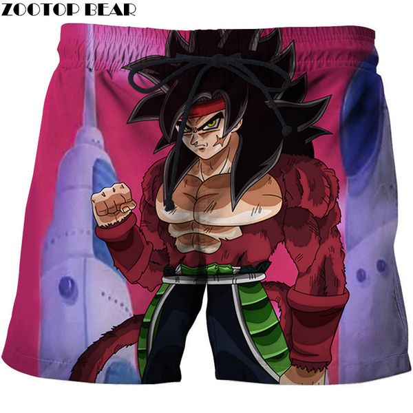 

red anime 3d printed summer beach shorts men casual board shorts plage quick dry swimwear streetwear dropship, White;black