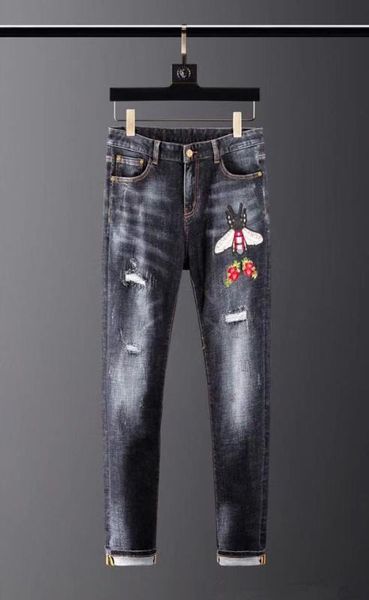 

we10152 мода мужские джинсы 2019 взлетно-посадочная полоса европейский дизайн стиль партии мужская одежда, Blue