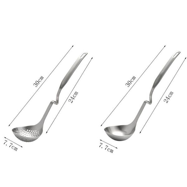 

creative wall-mounted pot soup long handle stainless steel fried food strainer porridge spoon cooking tools spoon