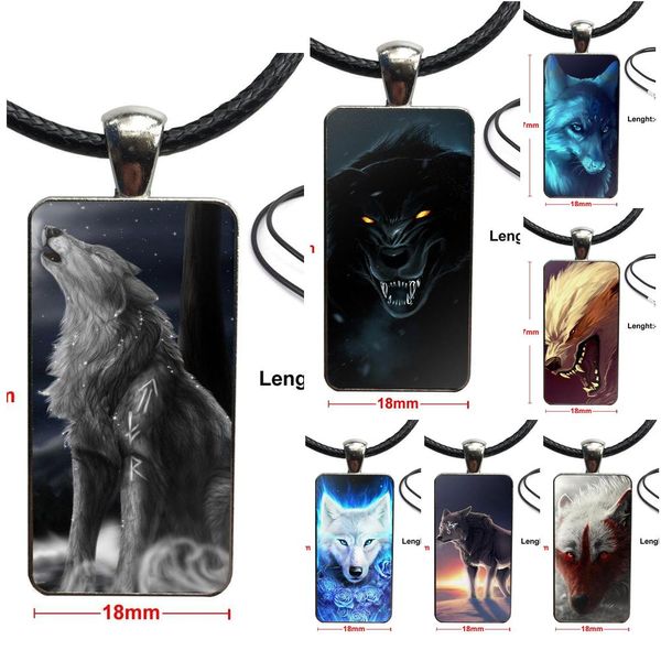 

for women gift animal colorful wolf fashion necklace handmade rectangle shape choker necklace jewelry multi designs, Silver