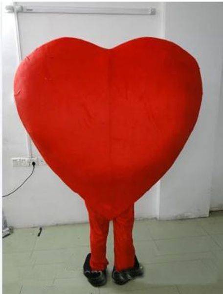 

2019 factory new red heart of mascot costume size fancy heart mascot costume ing, Red;yellow