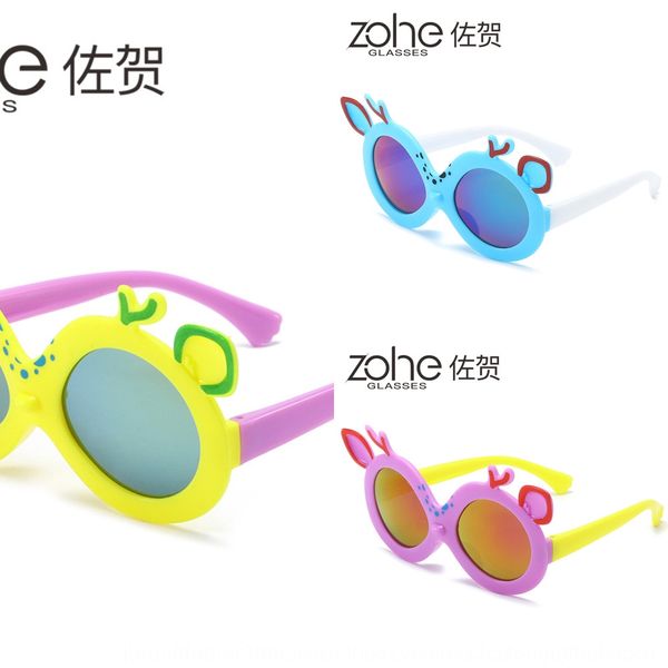 

deer cartoon children's sunglasses multicolor colorful baby's sun glasses cute children's sunglasses, Blue