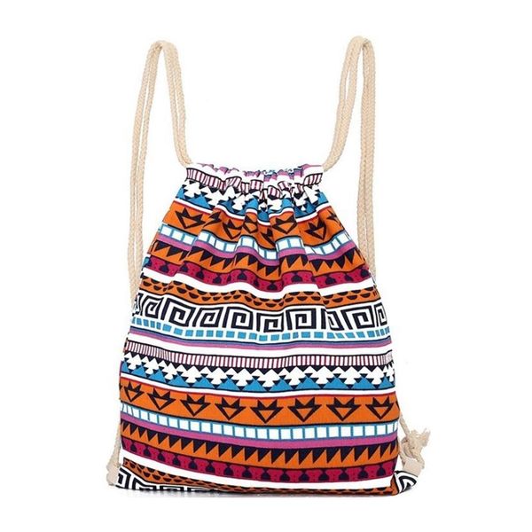 

fashion ethnic style vintage canvas backpack
