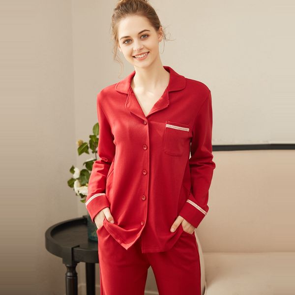 

autumn and winter new home service ladies pajamas women's autumn long-sleeved cotton pajamas set explosion models, Blue;gray