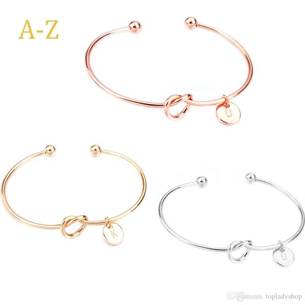 

knotted bangle with 26 letters you will be my bridesmaid gift bracelet, Black