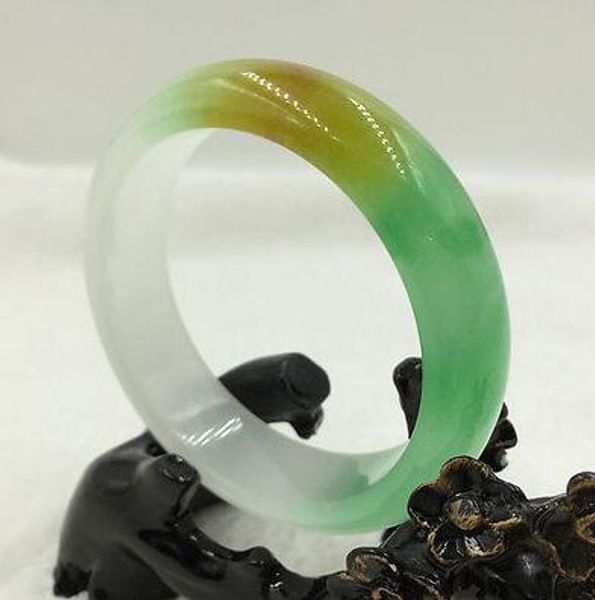 

natural chino jade verde perlas pulsera brazalete, Black