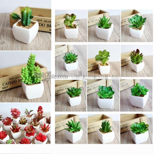 

65 стилей искусственные суккуленты горшки для растений кашпо искусственные растения с вазой бонсай сад поддельные кактусы diy home цветочный
