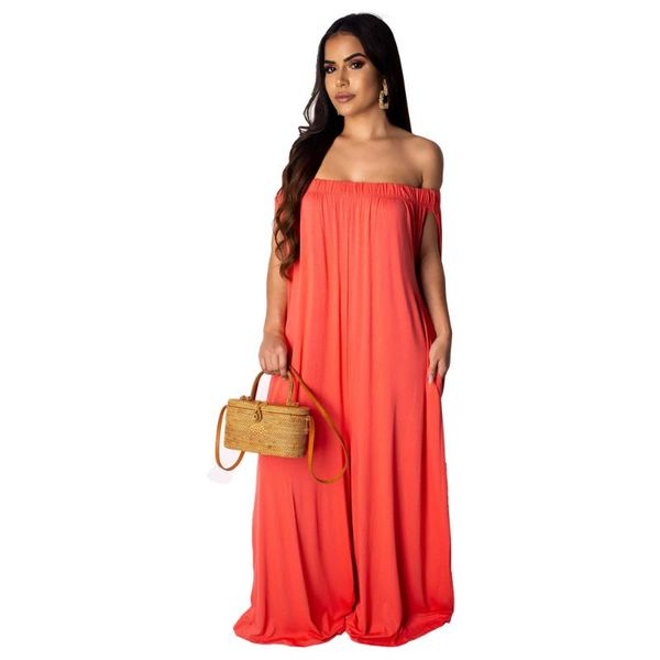 

women's fashion solid color word shoulder tube jumpsuit, Black;white