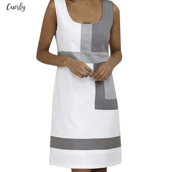 

women summer dress casual shift geometric print dress o neck sleeveless party mini dresses summer beach dress 2020 vestido, Black;gray