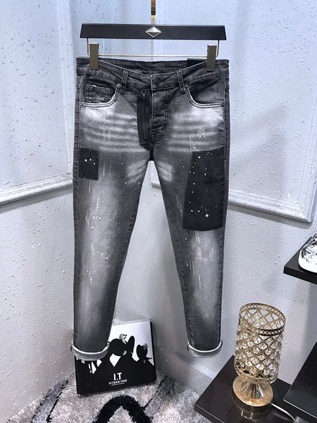 

new arrivals mens jeans designer patch denim pants motorcycle biker intac fashion slim zipper hip hop jeans italy size max w40, Blue