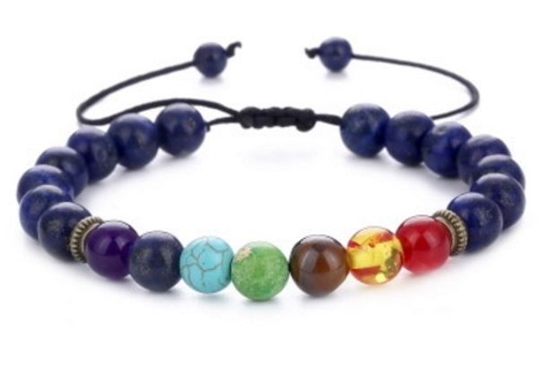 

8mm rope chakra healing balance reiki buddha prayer yoga bracelet onyx stone ryy3 adjusted ball bead macrame bangles, Black