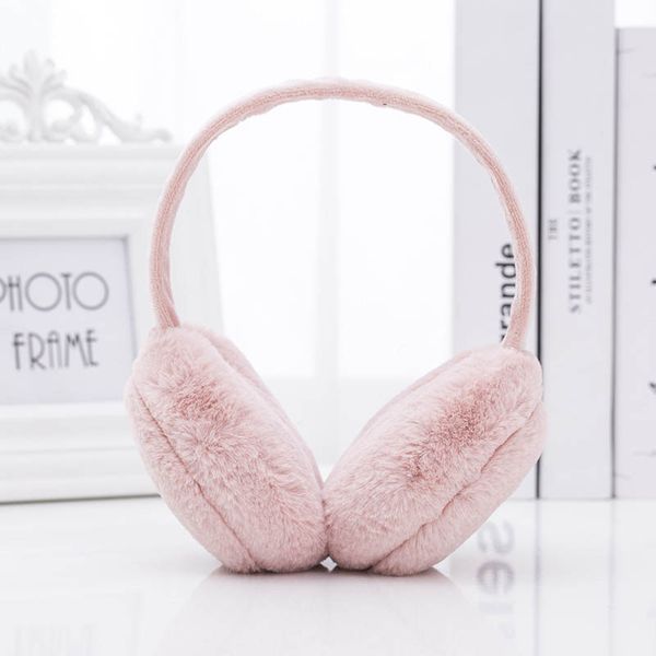 

girls ear cover plush keep warm heating cold proof women headwear all-match foldable winter style plush earmuffs, Blue;gray