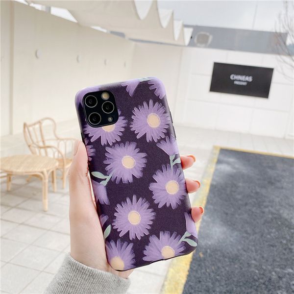 

suitable for iphone 11pro mobile phone case purple daisy soft case
