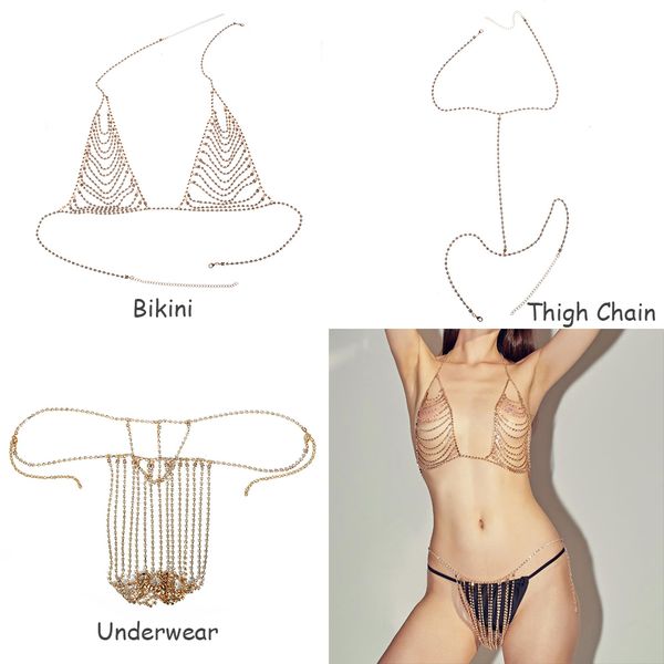 

women bra chest belly chains summer beach party rhinestone brassiere leg thigh body chain bikini body jewelry fashion accessories, Silver