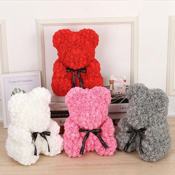 

40cm soap foam bear of roses teddi bear rose flower artificial new year gifts for women valentines gift christmas