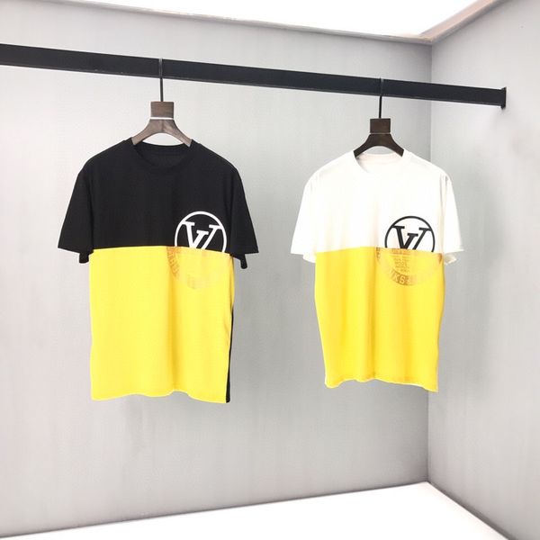 

2020ss spring and summer new high grade cotton printing short sleeve round neck panel t-shirt size m--xl-xxl-xxxl shirt tees size s170, White;black