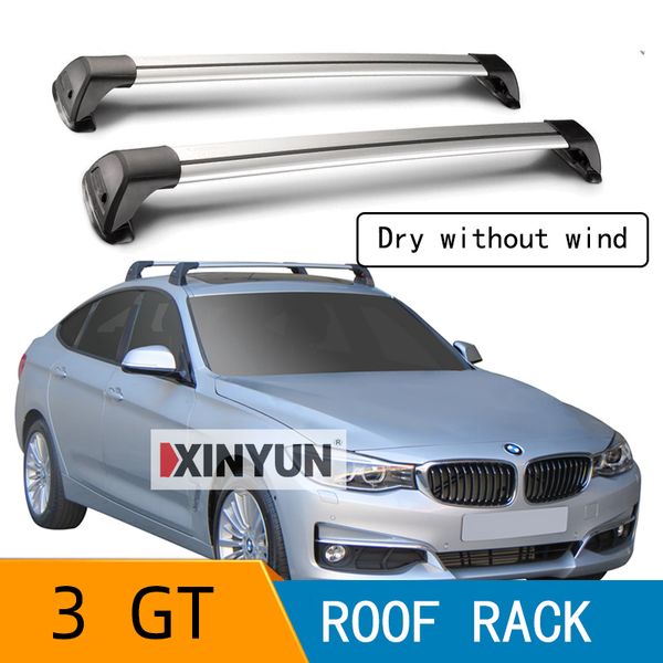 

2 pcs for 3 series gt, 5dr hatch 2013-2020 2019 2018 roof bar car special aluminum alloy belt lock led shooting corss rack