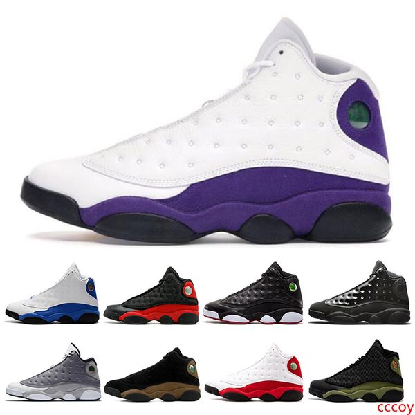 

new island green 13 13s men basketball shoes court purple lucky green dirty bred sports sneakers shoes size 7-13