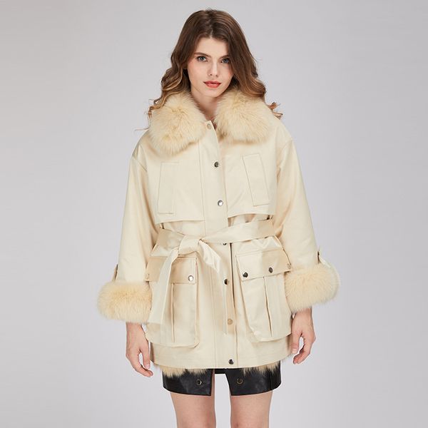 

2020 yiwu natural fur coat real fur coat winter hood jacket woman long paka thick parkas natural real collar, Black