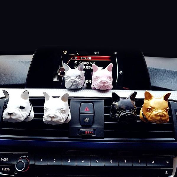 

car fragrance car air outlet with fragrance expanding stone dog head method fighting bull dog interior decoration