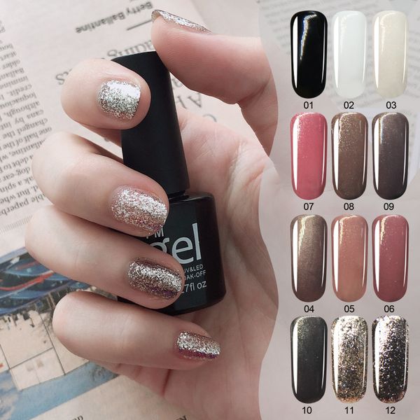 

verntion sequin glitter gel nail polish professional semi permanent gel nail polish uv led soak off art lacquer