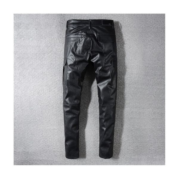 

mns дизайнер брюки британский рок стиль тощий брюки мода сплошной цвет женские брюки готический стиль сексуальная мотоцикл одежда 2020 зима, Blue