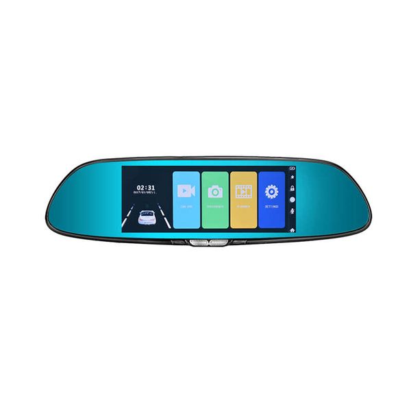 

7.0 inch press screen car dvr camera rearview mirror dvrs dual lens recorder night version dash cam fhd 1080p registrator
