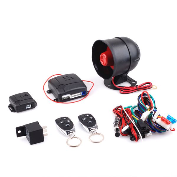 

universal one-way car alarm vehicle system protection security system keyless entry siren burglar alarm with 2 remote control