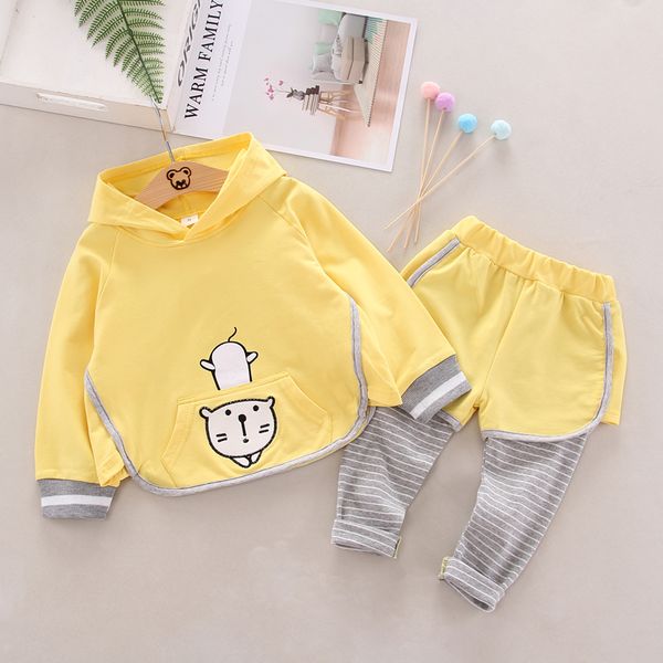

children sport suits children clothing t-shirt sweater suit school animal children's cartoon sport set casual sports outdoor, White