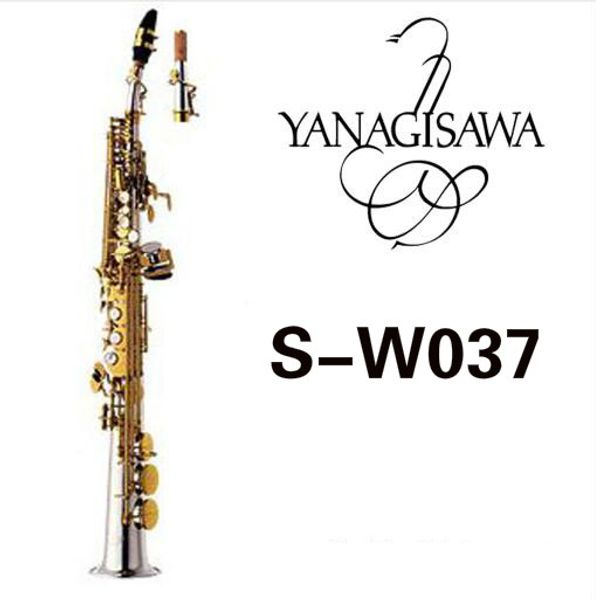 

yanagisawa w037 b(b) soprano straight tube saxophone brass silver plated body gold lacquer key b flat sax with mouthpiece case