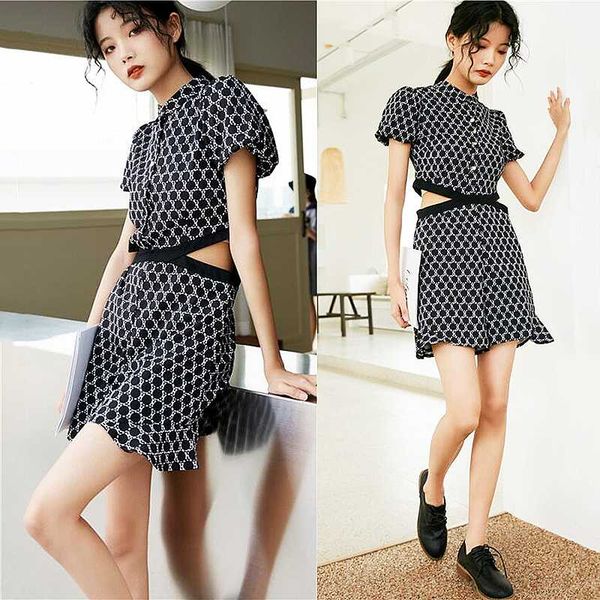 

high fashion new summer jumpsuit women short sleeve single breasted midriff costume jumpsuit bodysuit women clothes sl085, Black;white