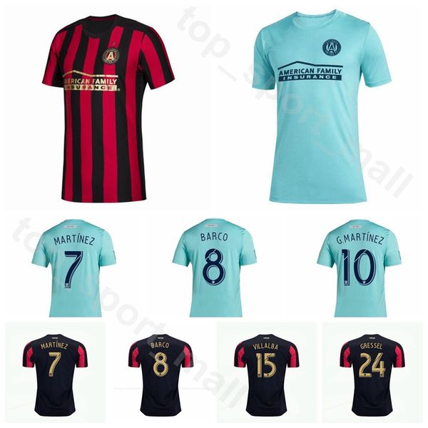 

2020 2021 soccer fc atlanta united jersey 7 martinez 8 barco 20 hyndman 10 martinez 27 wyke 2 escobar lennon football shirt kits, Black;yellow