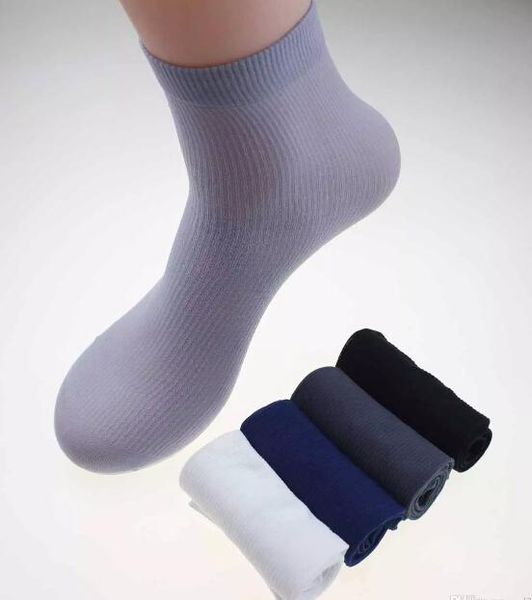

men's socks simple stylish mens bamboo design fashion ultra-thin fibre long clothing accessories for male, Black